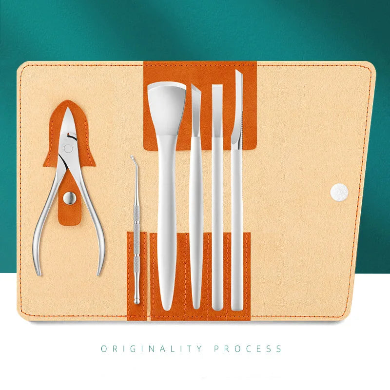 Health care products Pedicure Knife Set Professional Ingrown Toenail (5 knifes and 1 scissor inside a leather small case) offers