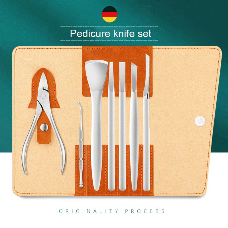 Health care products Pedicure Knife Set Professional Ingrown Toenail (6 knifes and 1 scissor  inside a leather-small-case) offers