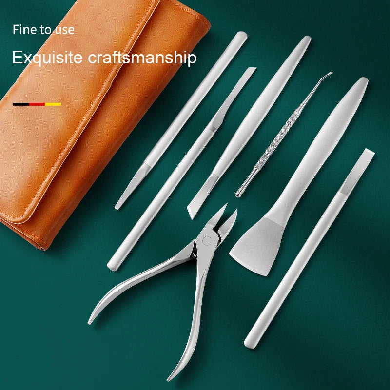 Health care products Pedicure Knife Set Professional Ingrown Toenail (7 pieces and a leather storage small case)