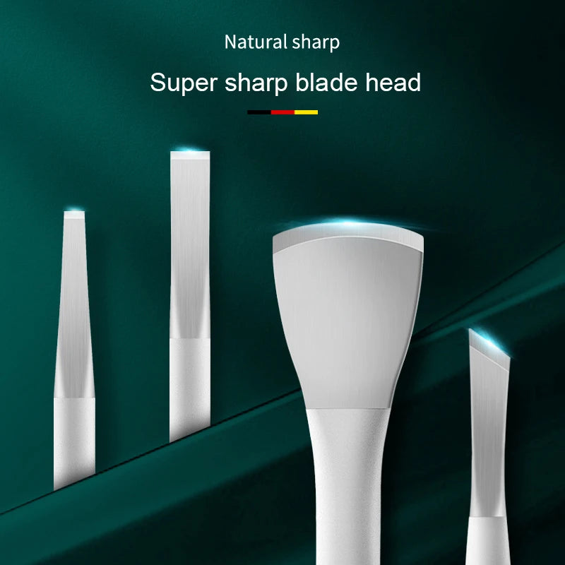 Health care products Pedicure Knife Set Professional Ingrown Toenail Picture of 4 Pieces saying Super sharp blade head