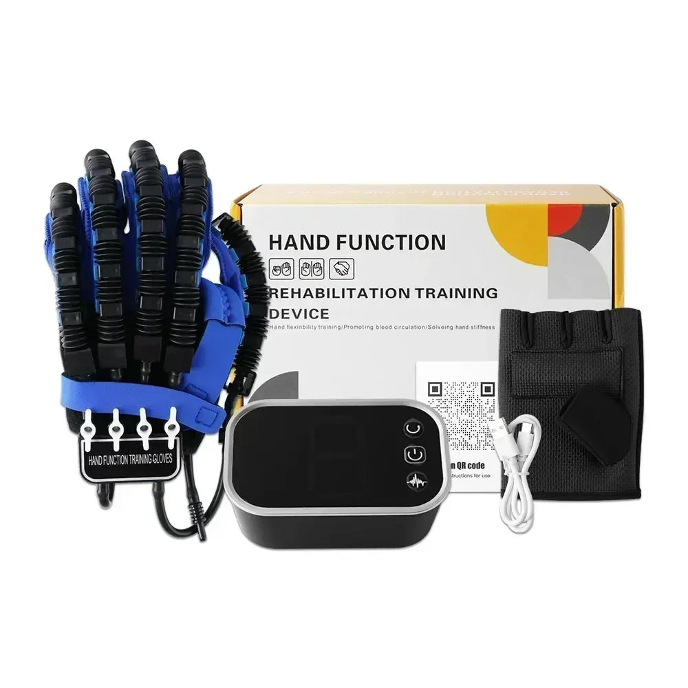 Health care products Robot Gloves Portable Rehabilitation one glove with control box, and USB cable shown