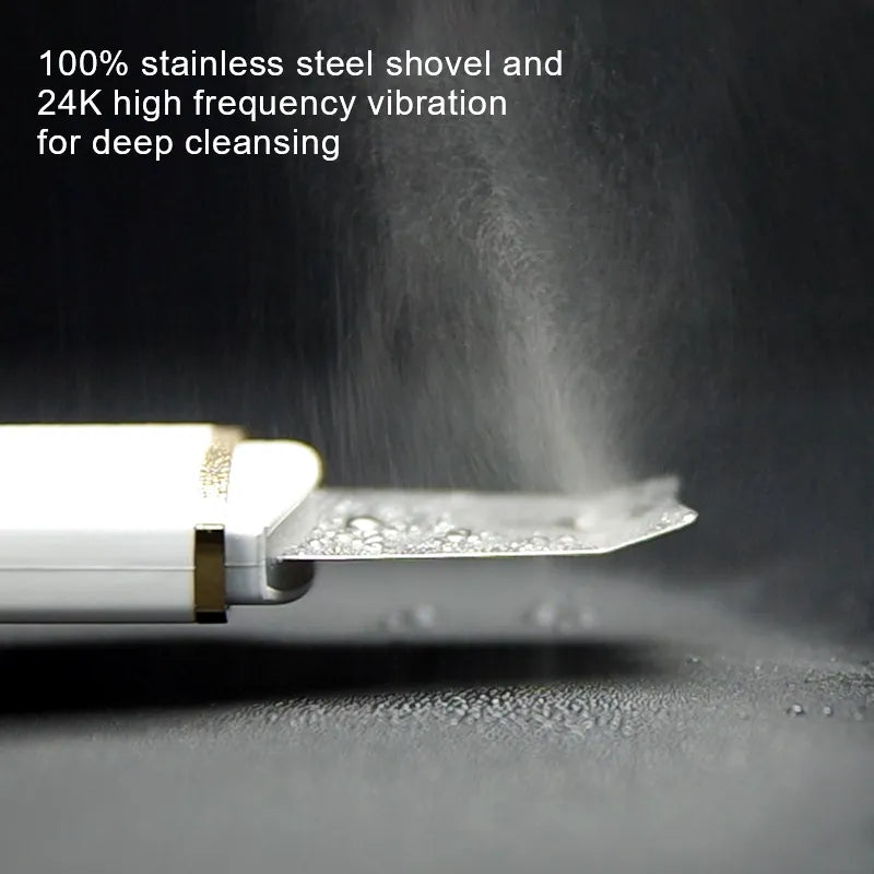 Health care products Ultrasonic Skin Vibration Blackhead Remover 100 % stainless steel shovel and 24 K high frequency vibration for deep cleansing
