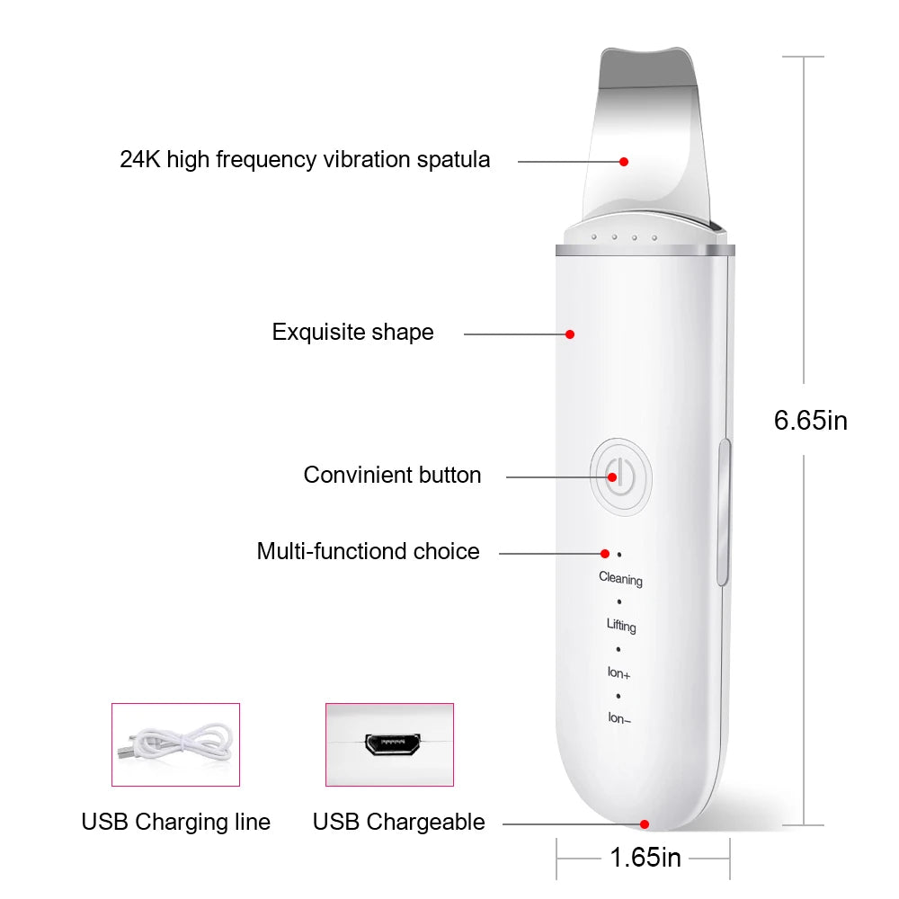 Health care products Ultrasonic Skin Vibration Blackhead Remover sizes, How to use and parameters