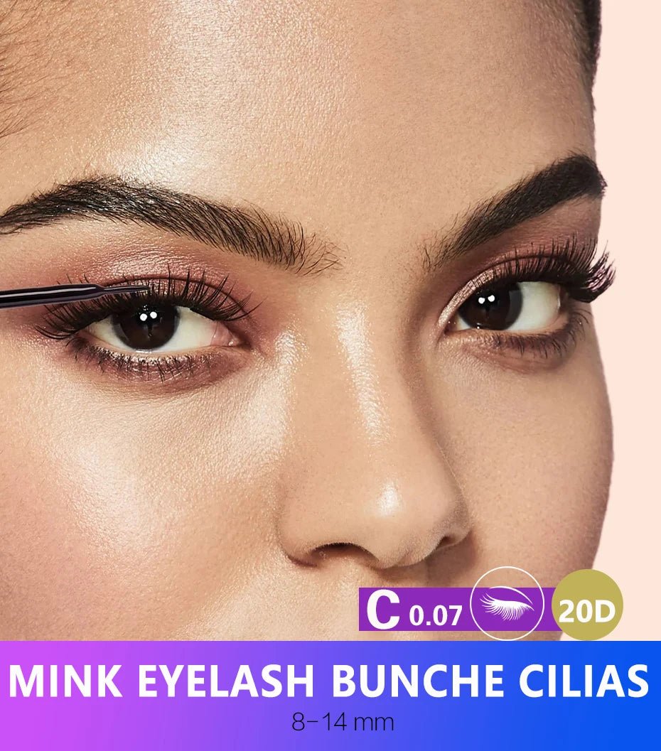 Jem Wellness Collection Eyelash Extension Make up Super Cluster Picture show a woman eyes with mink eyelash 20 D Offers