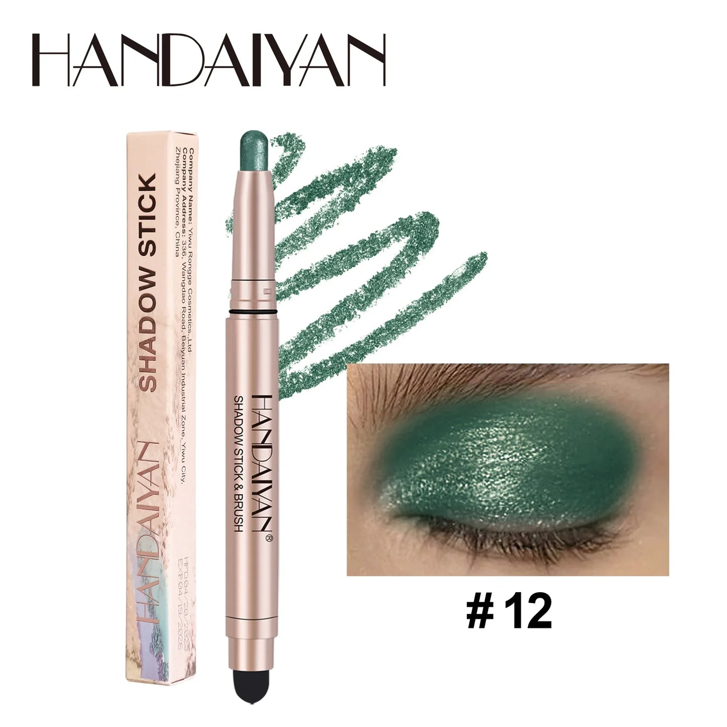 Jem Wellness Collection Makeup Waterproof High Gloss Colourful Eyeshadow Stick Pencil Colour set number 12 Offers.