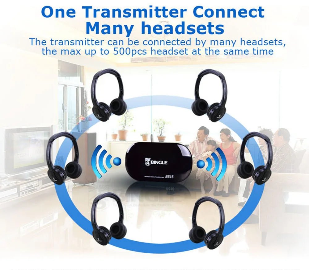 Jem wellness interior one transmitter connect many wireless headphones sets picture