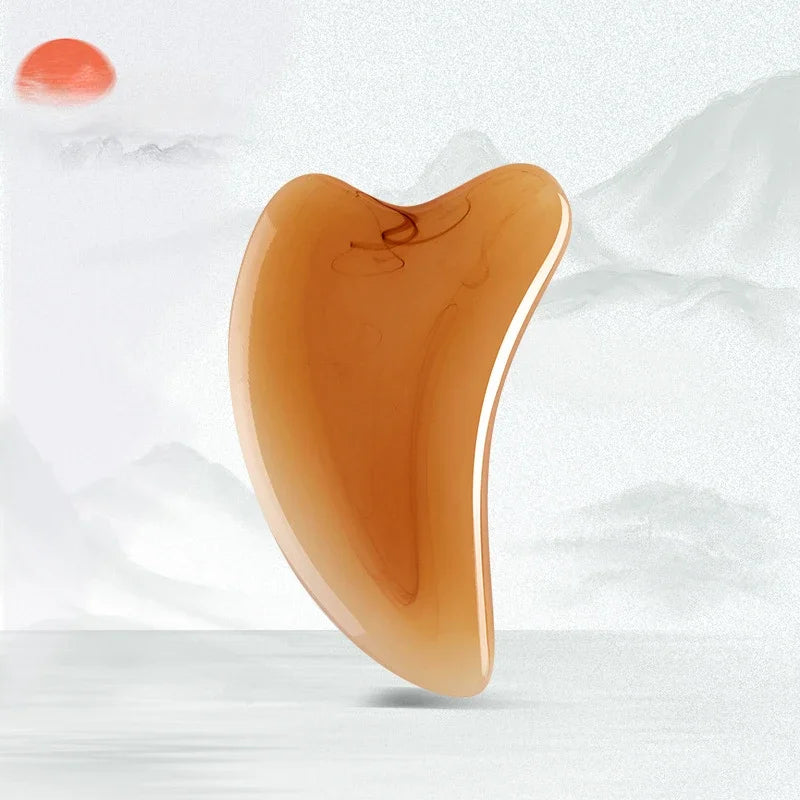 Massage Therapy Facial Massager Scraping Resin 1 curve massager tool offers shown Ink painting inside the resin