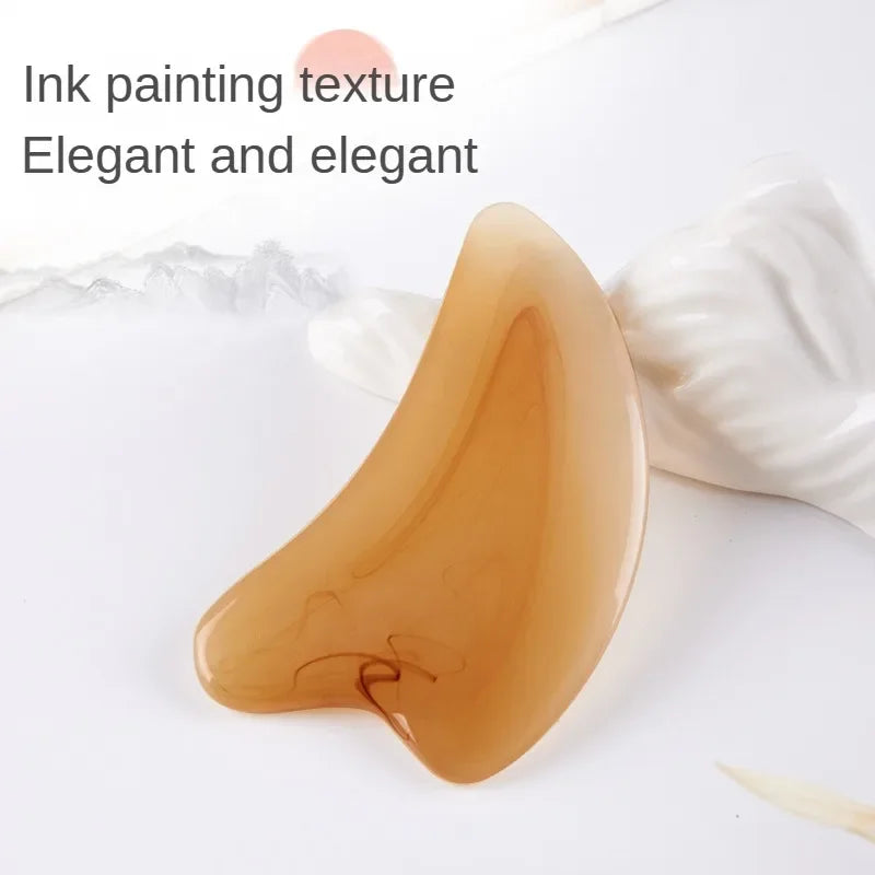 Massage Therapy Facial Massager Scraping Resin 1 curve tool offers shown for facial massage Ink painting structure inside look elegant