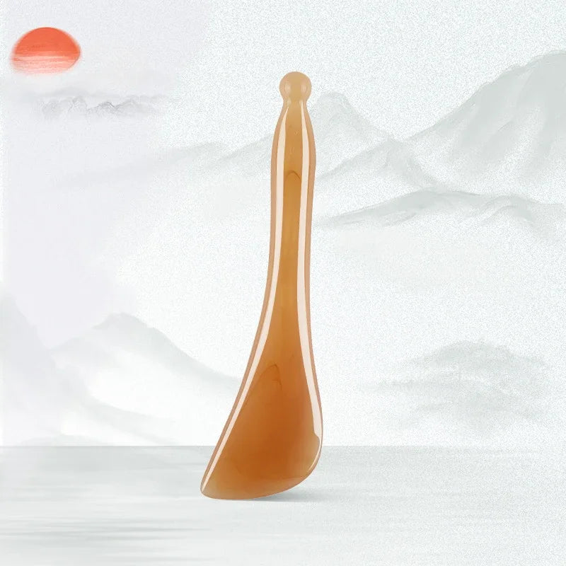 Massage Therapy Facial Massager Scraping Resin 1 strait massager tool offers shown one Spherical tip, one curve end