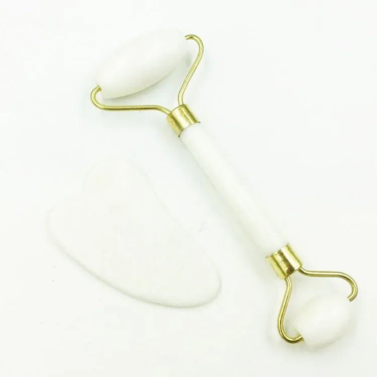 Massage Therapy Natural Jade Stone Face Roller Massager Geisha Picture of 1 face Roller two sides rollers and 1 curve shape