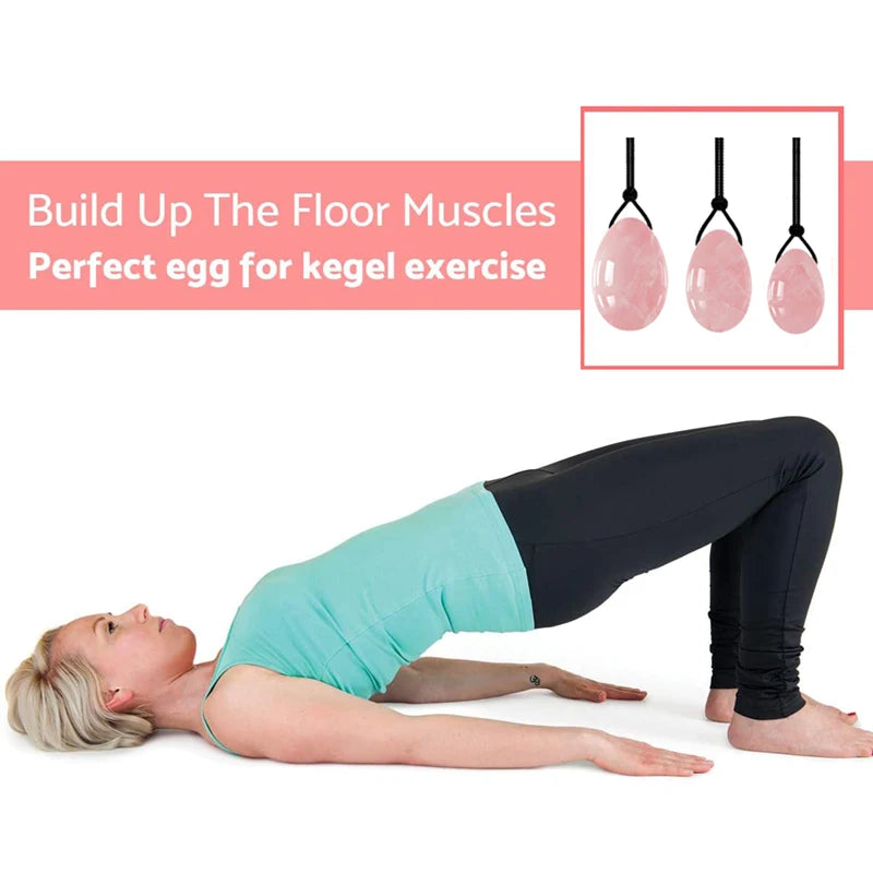 Massage therapy Natural Rose Jade Quartz Egg Build up muscles with Kegel exercise