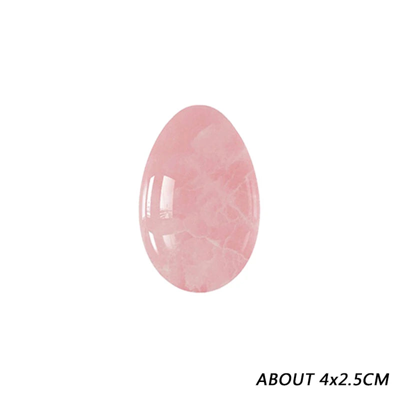 Massage therapy Natural Rose Jade Quartz Egg, picture of the Medium Jade Egg (size about 4 x 2,5 cm) Offers with No box