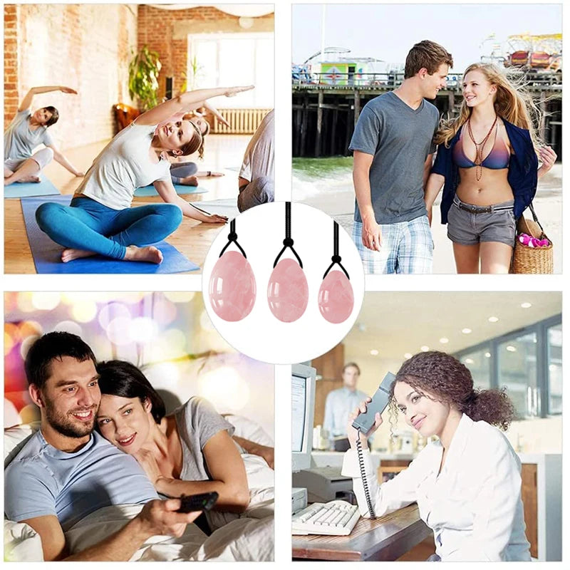 Massage therapy Natural Rose Jade Quartz Egg Where to use : at home, at office, outside, in the gym