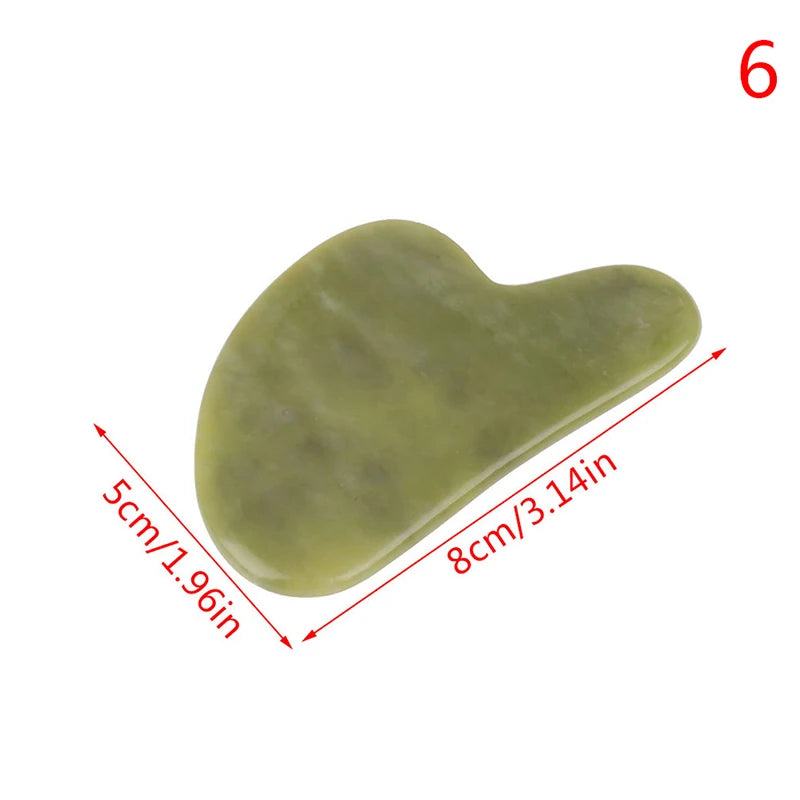 Massage Therapy Natural Stone Massagers Tools Picture of a green piece sizes : 8 cm X 5 cm Model 6