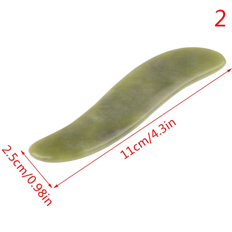 Massage Therapy Natural Stone Massagers Tools Picture of a light orange curve tool sizes : 11 cm X 3 cm Model 2