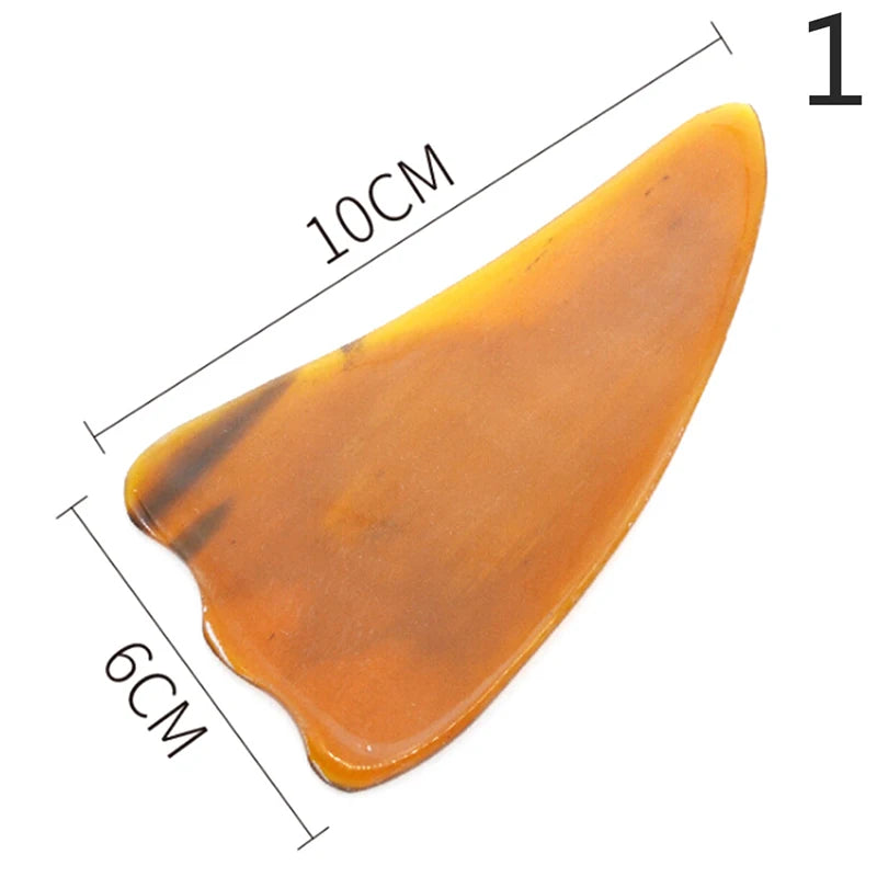 Massage Therapy Natural Stone Massagers Tools Picture of a light orange curve tool sizes : 10 cm X 6 cm Model 1