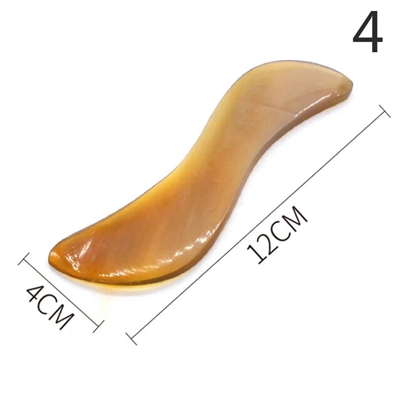 Massage Therapy Natural Stone Massagers Tools Picture of a light orange curve tool sizes : 12 cm X 4 cm Model 4