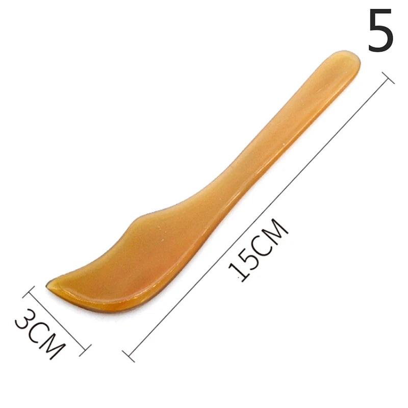 Massage Therapy Natural Stone Massagers Tools Picture of a light orange knife curve tool sizes : 15 cm X 3 cm Model 5