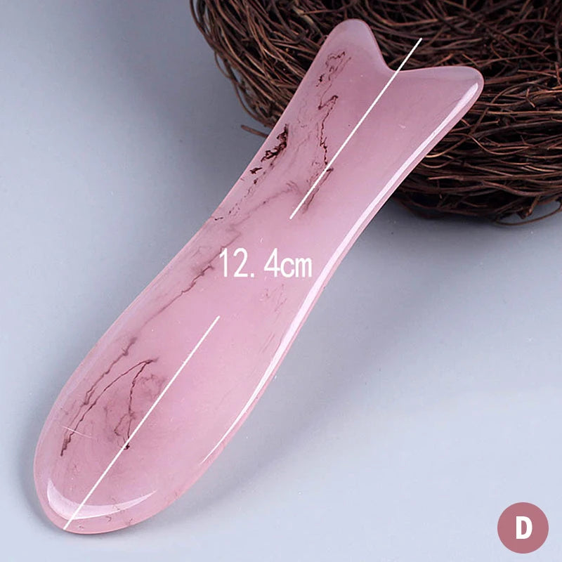 Massage Therapy Natural Stone Massagers Tools Picture of a light pink colour piece sizes : 12.4 cm X 2.4 cm Model D
