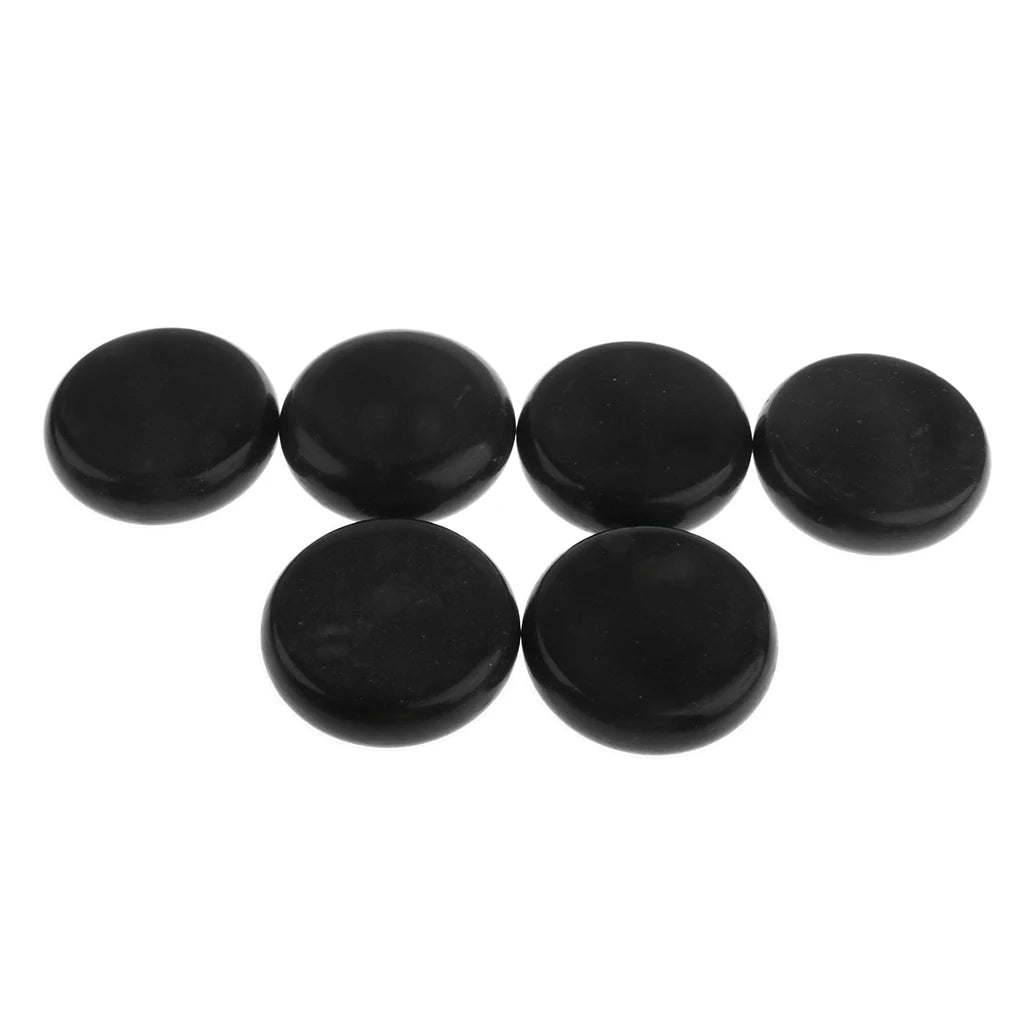 Massage therapy Natural Stone Set (6 pieces/set) 1 set shown 4 black stones in line and 2 black stones below