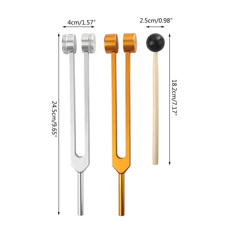 Medical Supplies & Equipment 64 Hz Forks for Healing Sound Therapy 1
percussion stick and 2 Forks silver + 1 gold Colour show
