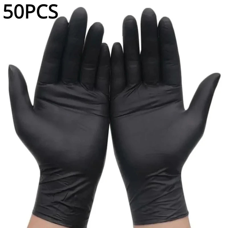 Medical Supplies & Equipment Black Nitrile Disposable Gloves Thickened 50 pieces offer picture