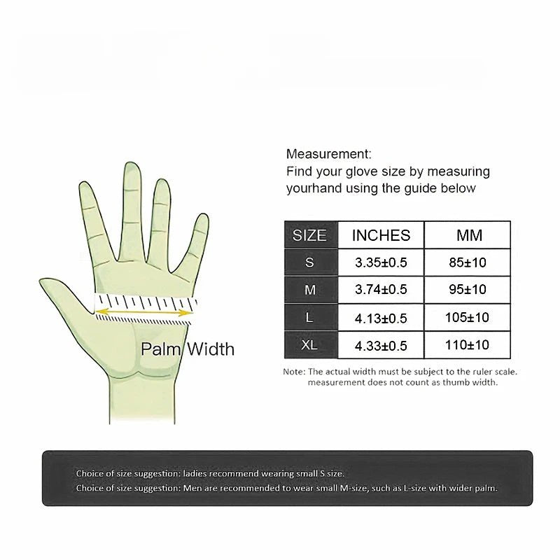 Medical Supplies & Equipment Black Nitrile Disposable Gloves Thickened Size Chart Drawing shown