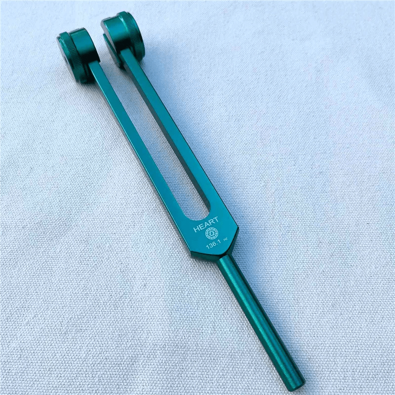 Medical Supplies Equipment Chakra Tuning Forks Set for healing 1 green colourful shown