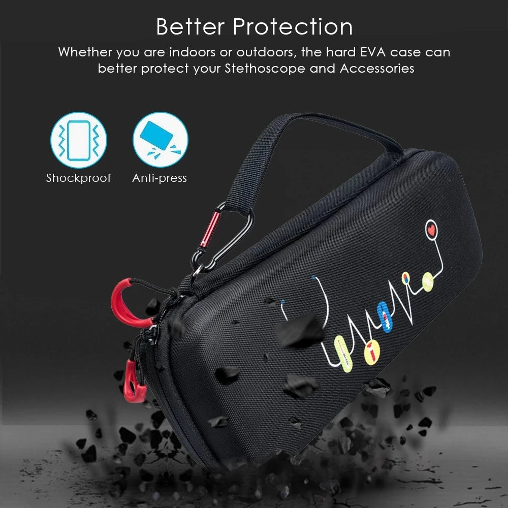 Medical Supplies & Equipment Double Layer Hard EVA Portable Stethoscope Carrying Storage (STORAGE CASE ONLY) Better protection picture (Shockproof, antipress)