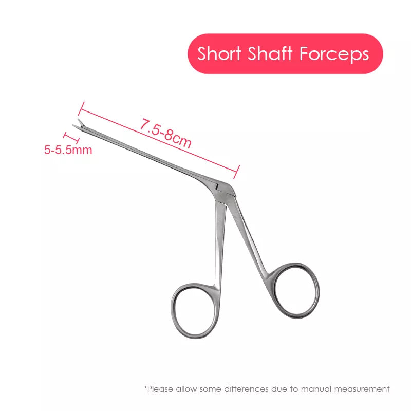 Medical Ear Endoscope Forceps Nose Wax Remover Forceps Sizes shown