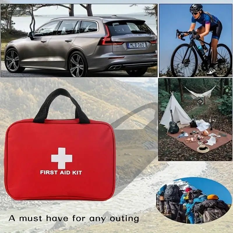 Medical Supplies & Equipment Medical First Aid Kit (184 Pieces) Large storage red Colour Bag with all 184 pieces included Where to use (outside, in the car, sport events, camping, ride a bike, at home, at  work)