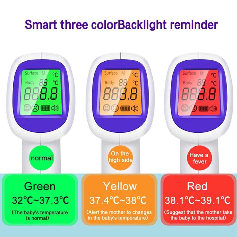 Medical Supplies & Equipment Medical Portable Non-Contact IR Thermometer Smart three-colour backlight reminder (green, yellow, red)