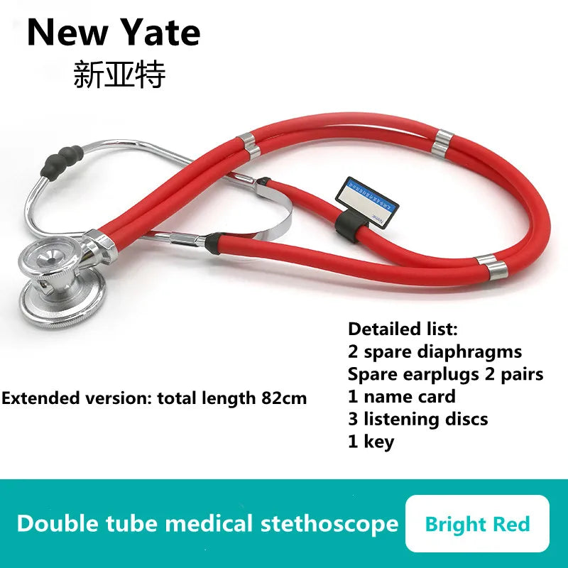 Medical Supplies & Equipment Stethoscope, High Quality, Double tube Medical Bright Red Colour Tubes Description