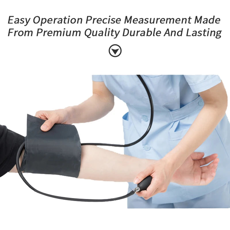 Medical supplies & Equipment Stethoscope Manual Blood Pressure Monitor Sphygmomanometer Picture  of a nurse taking pressure on a patient's arm in hospital