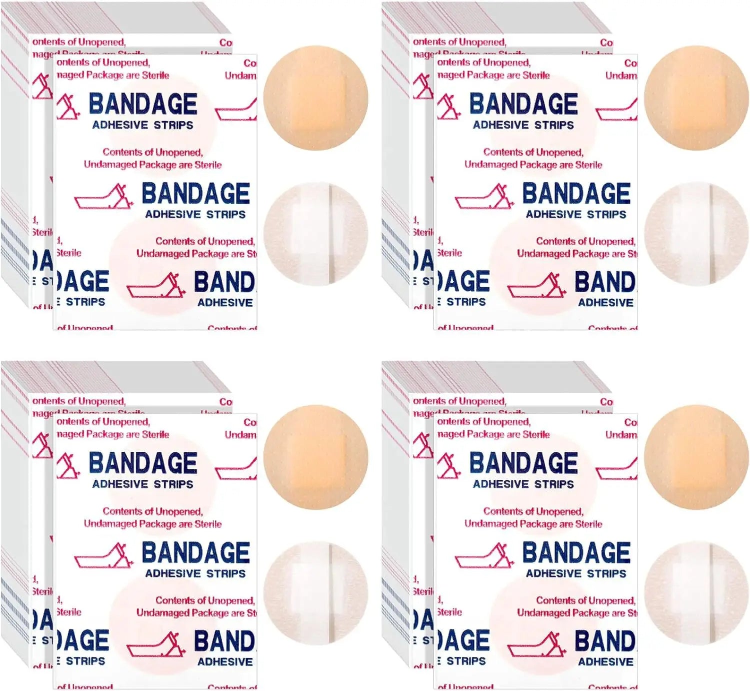 Medical Supplies & Equipment Waterproof Wound Plaster (100 Pieces) shown 4 circle types