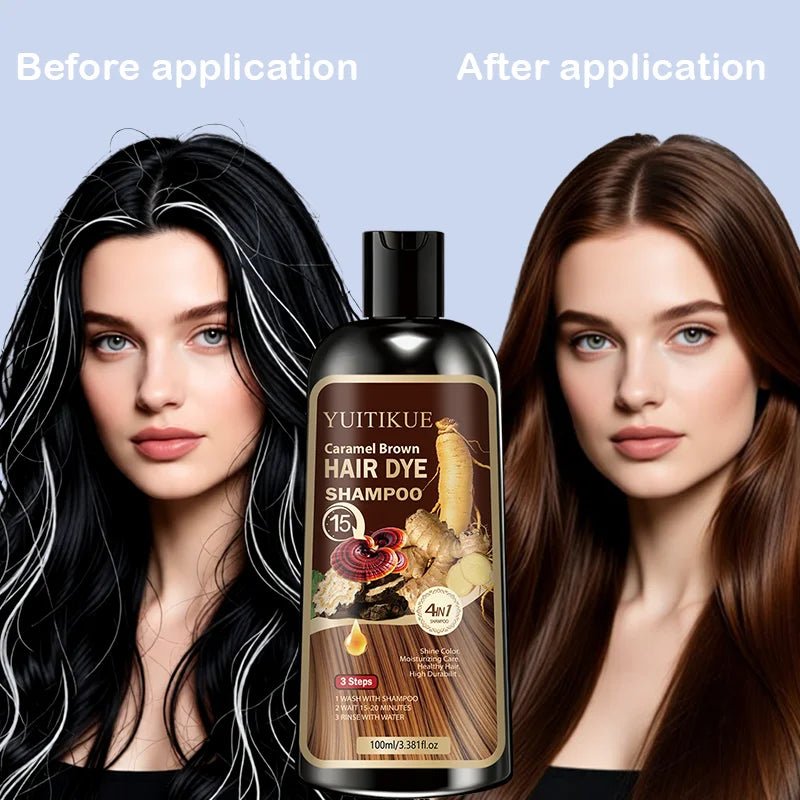 Personal Health Care Caramel Brown Hair Dye Shampoo 4-in-1 Moisturizing For All Hair Types
