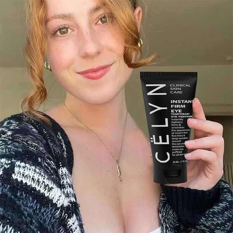 Personal health care eye cream wrinkle removal instant happy woman try it and enjoy picture