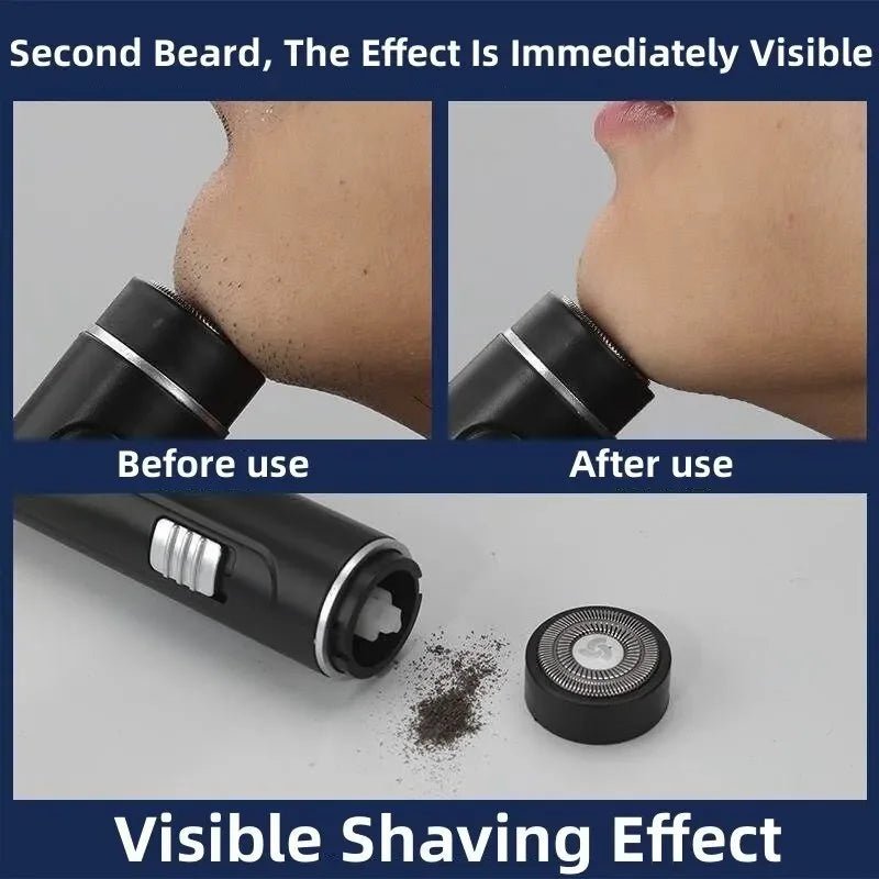 Personal Health Care Face Care Electric Razor - USB Rechargeable, Wet & Dry, Easy Use - Unisex - Before and After use picture