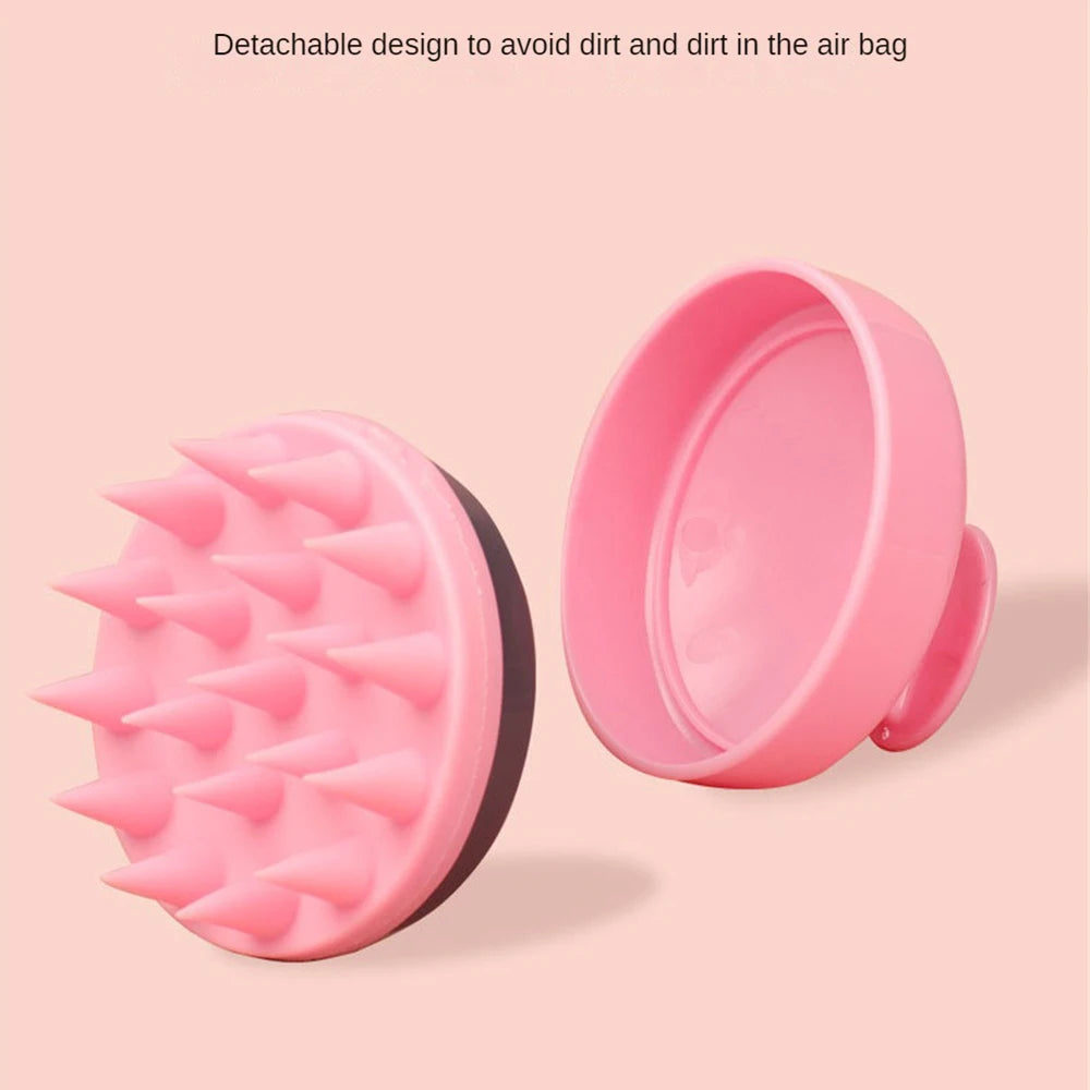 Personal health care pink silicone massage comb detachable design to avoid dirt in the airbag picture