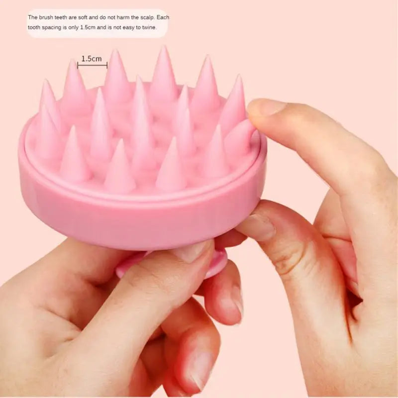 Personal health care pink silicone massage comb distance between tooth 1.5 cm picture