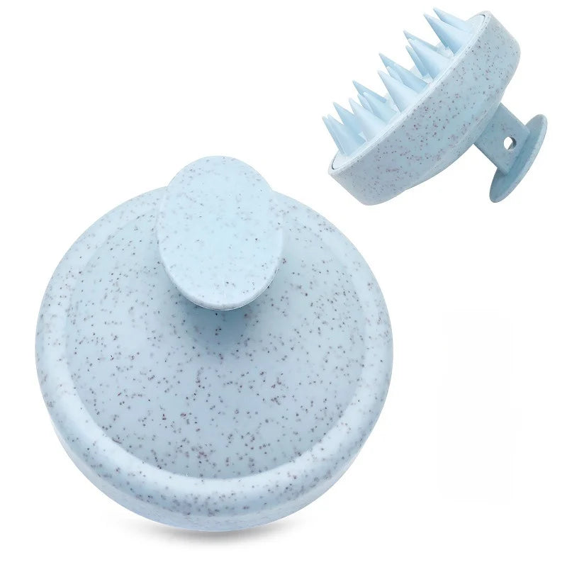 Personal health care Silicone Shampoo Brush Head Scalp Massage blue-grew colour display product picture
