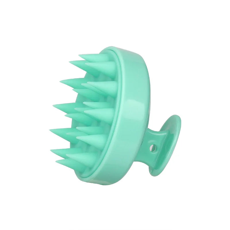 Personal health care Silicone Shampoo Brush Head Scalp Massage green colour display product picture