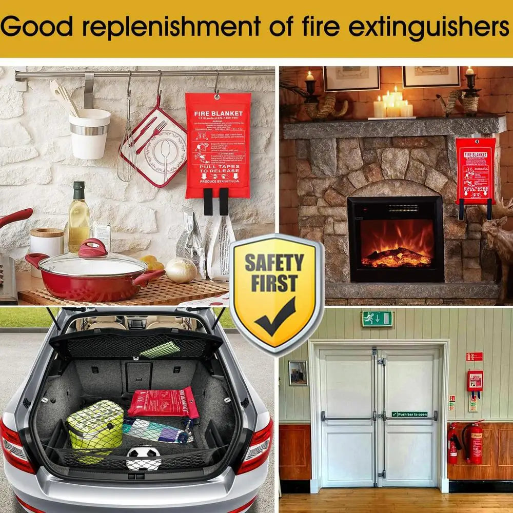 Wellness Interior Fibreglass Fireproof Fire Retardant Blanket For Home and Car Picture of Good Replenishment of fire extinguishers