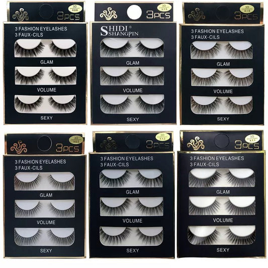 3 pairs 20 styles 3D Faux Mink Hair