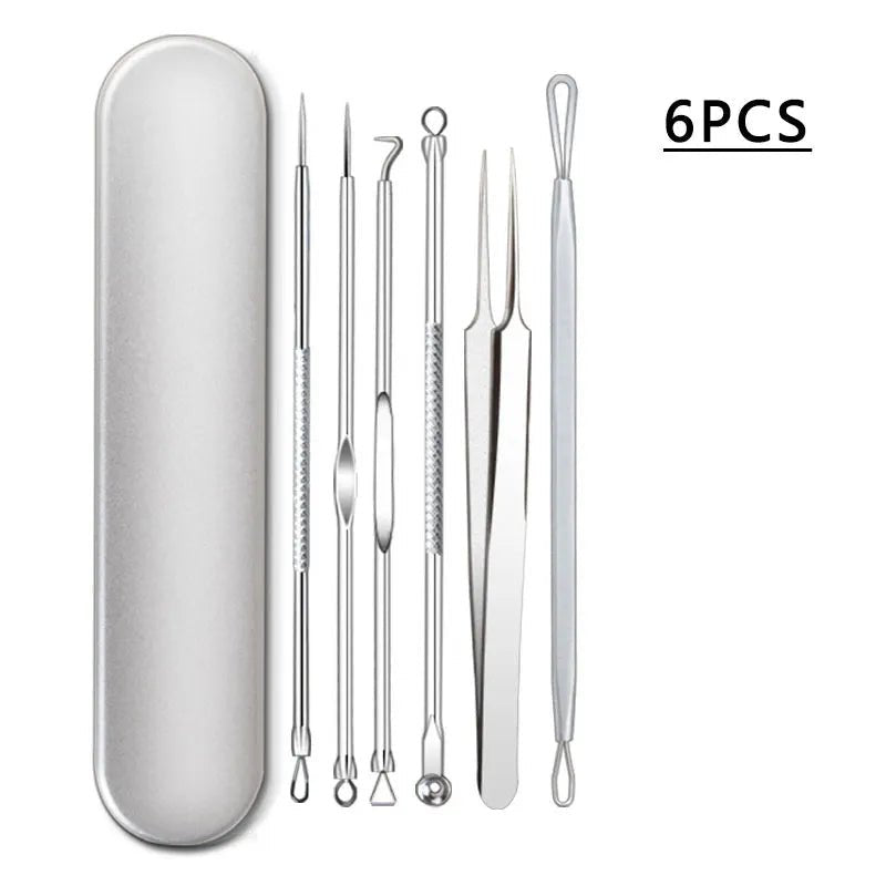 Health care products Acne Blackhead Remover Tools Very sharp head 6 pieces and Storage Box Offers shown