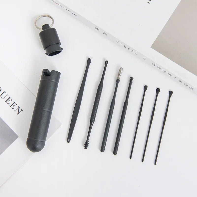Health care products Ear Cleaner Earwax Removal Tool 7 Pieces/set Black Colour with storage plastic box Other view