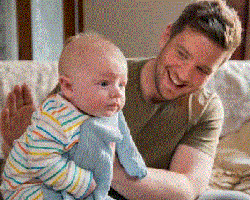 Free Picture of Father burping is baby boy - Blog: How to Help Your Baby Burp and Prevent Spit-Up