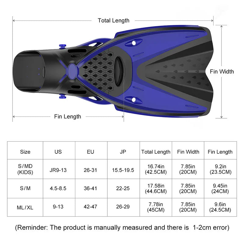 Scuba Diving Long Submersible Fins Palms