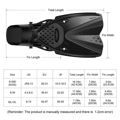 Scuba Diving Long Submersible Fins Palms