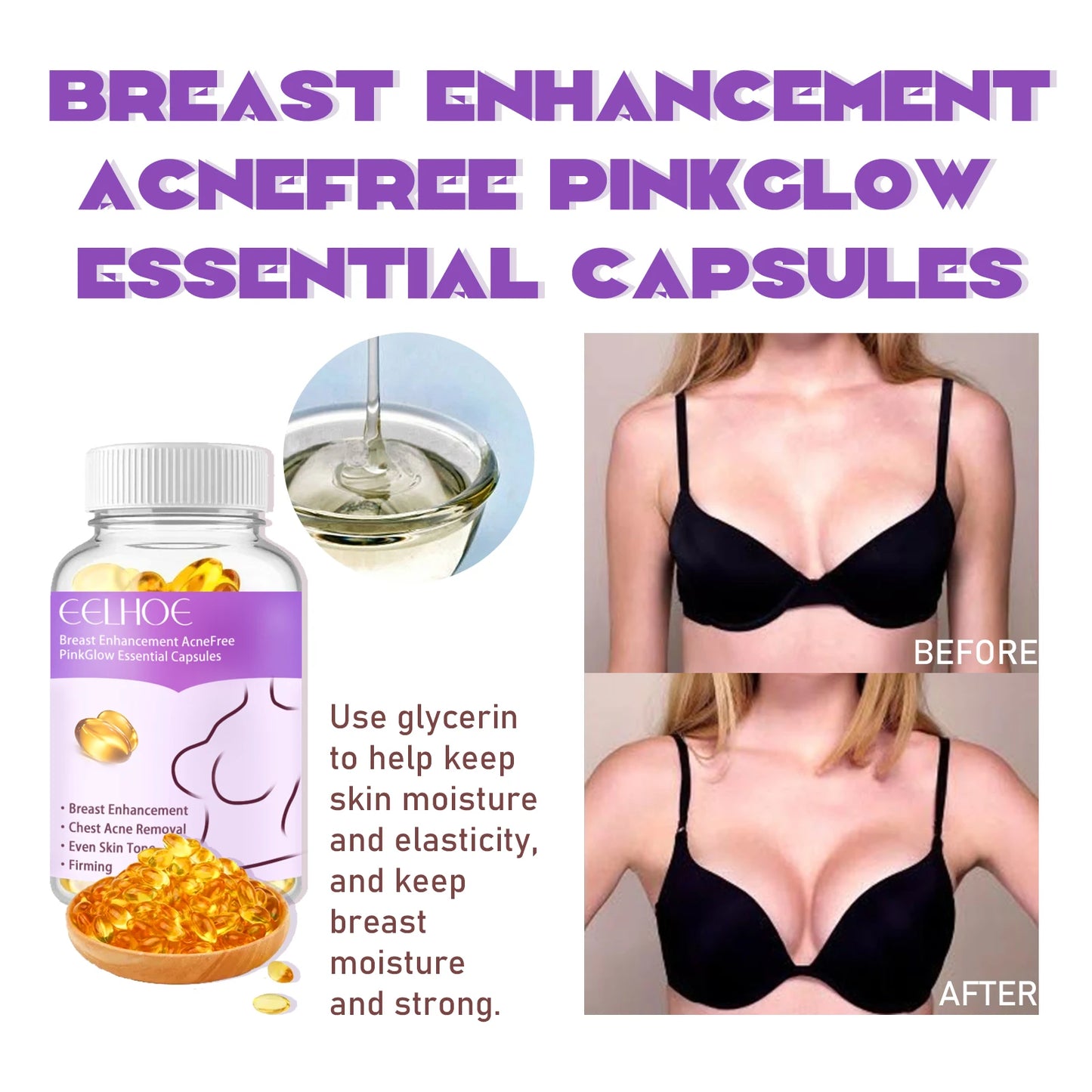 Personal Health Care Breast Enhancement Serum oil (30 Capsules/ Bottle)